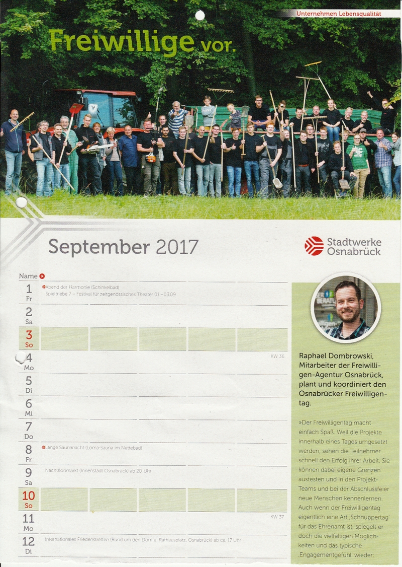 Kalender Stadtwerke Osnabrück 2017